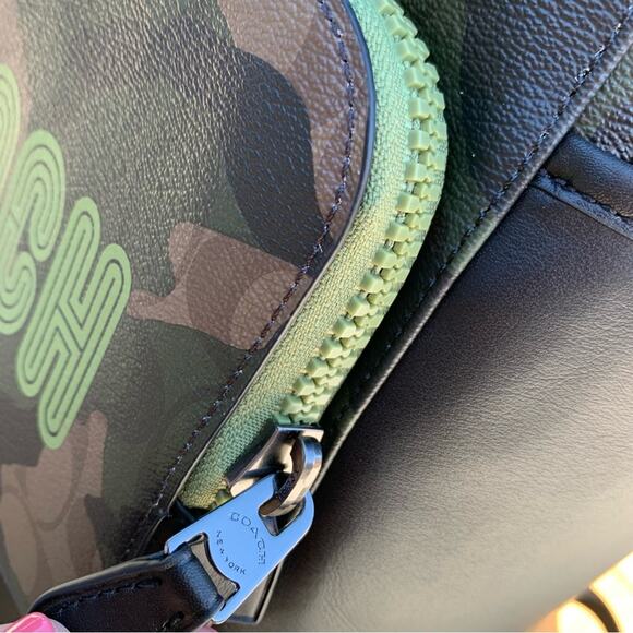 COACH Track Backpack In Signature Canvas Camo Print - Picture 3 of 16